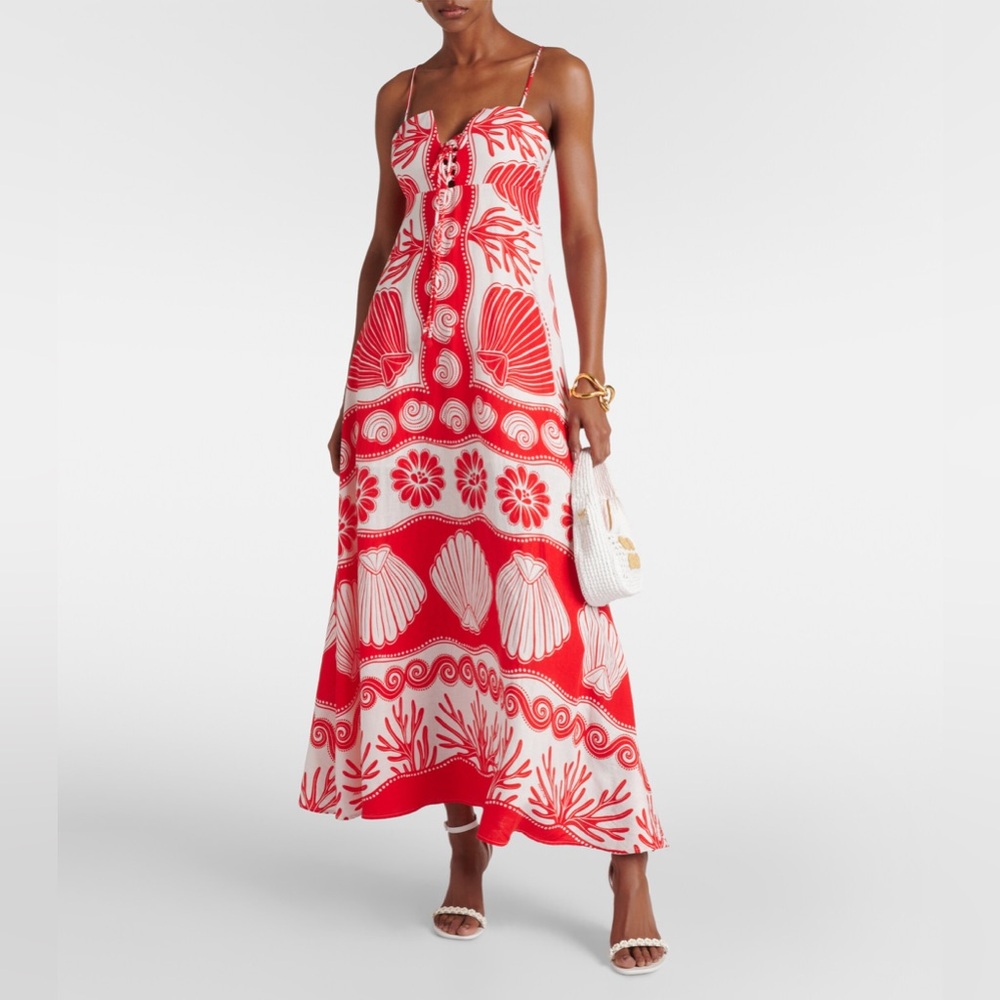 NWOT Farm Rio White Ainika Shell Lenzing™ Ecovero™ Euroflax™ Maxi Dress M